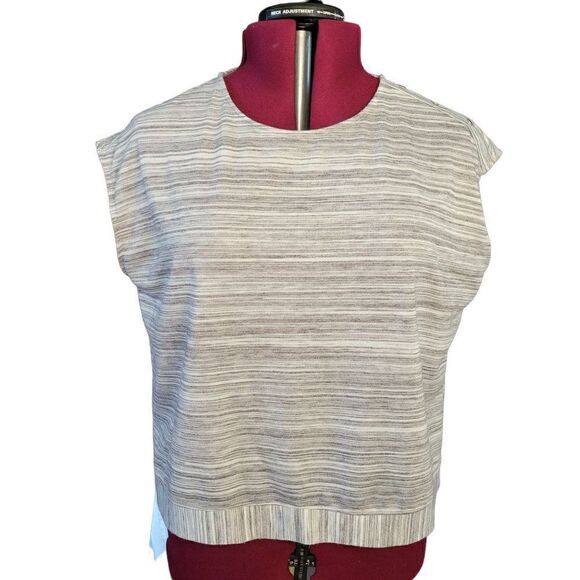Anne Klein Gray & White Knit Top (Size XL) - Picture 1 of 7